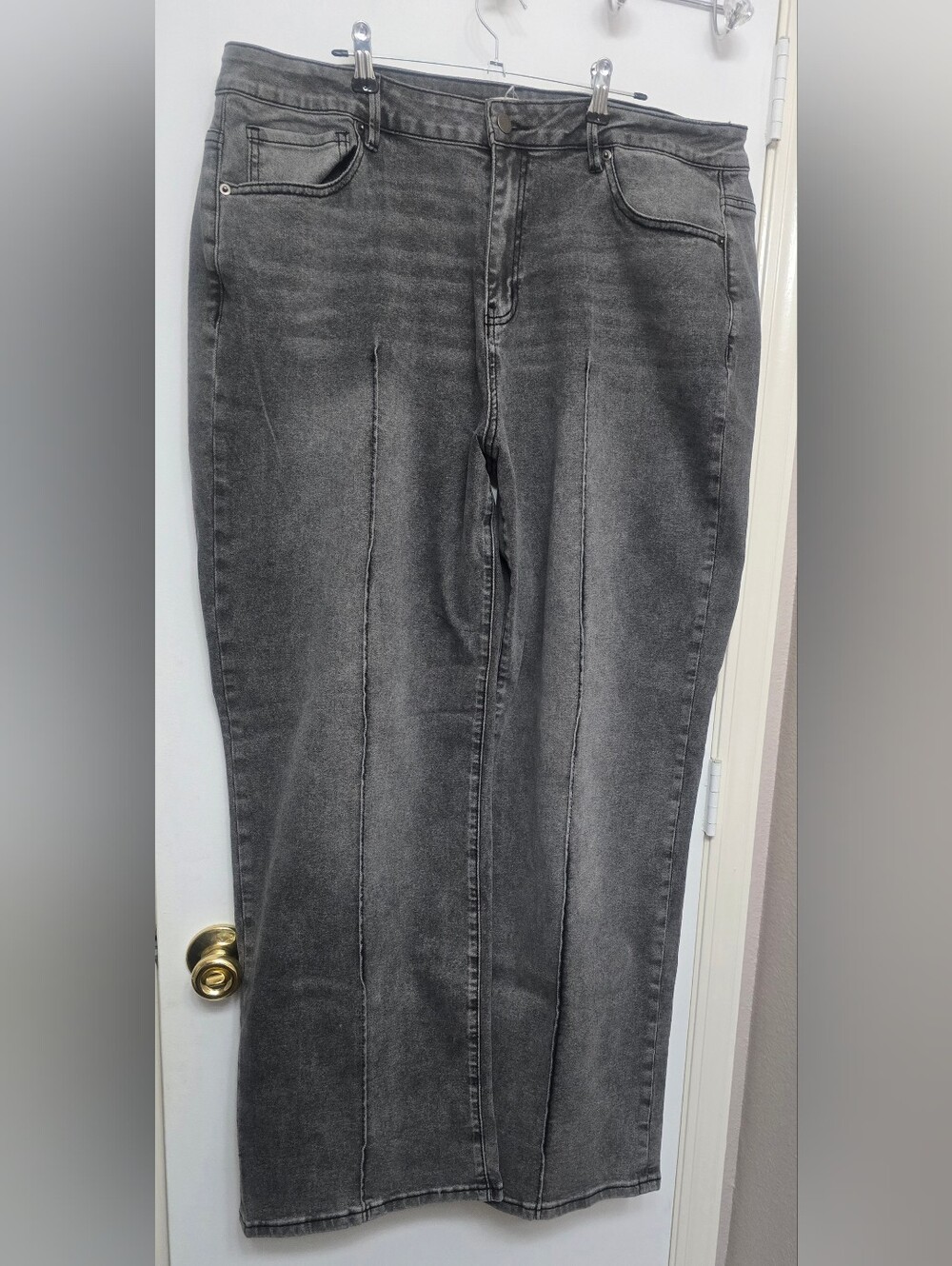 S80 Indigo Thread Women's High-Waist Charcoal Seam-Front Jeans